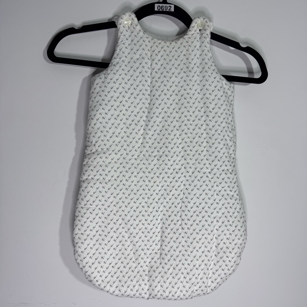 Bonpoint Baby Sleep Sack 0-6m White Cotton Zip Wearable Blanket Luxury